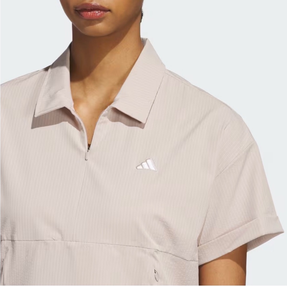 NWT Adidas Taupe Go To Short Sleeve Layer Sweatshirt Waste- Management PGA Tour - Picture 9 of 10